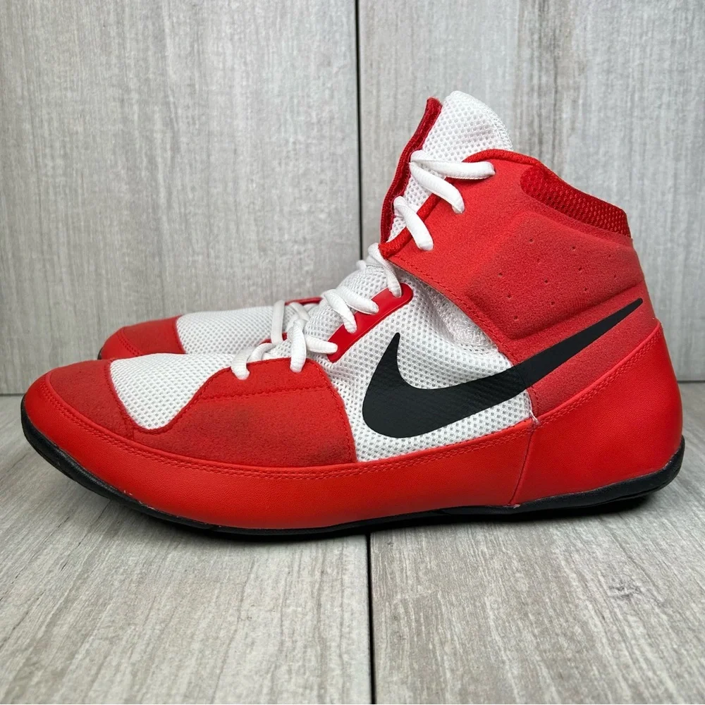 Worn 1x Nike Fury Red Wrestling/Boxing Sneaker Athletic Combat Shoe Mens Size 12